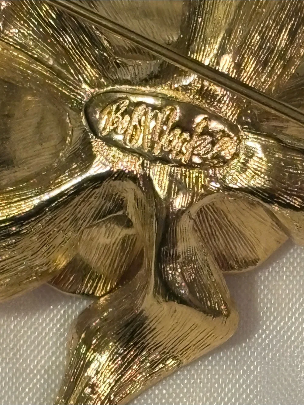 Bob Mackie Gold Plated Enamel Floral Brooch with Bee with Gems